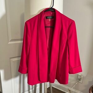 Kasper Pink Blazer with Lapel Collar and Three-Quarter Sleeves